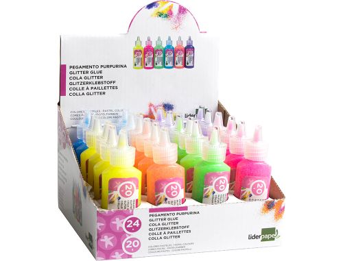 Cola purpurina liderpapel fantasia cores metalicas pastel frasco de 20 gr , Liderpapel , 58293 , 8423473582934